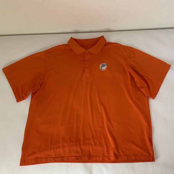 Vintage Miami Dolphins Polo Shirt Antigua 2XL XXL Orange Embroidered Football - Picture 1 of 7